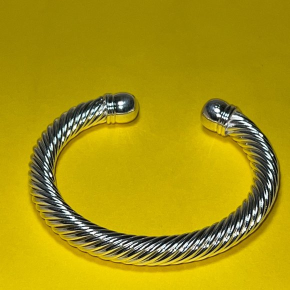 Unisex Men's Women's 925 Sterling Silver Cuff Bangle Bracelet - Picture 4 of 8